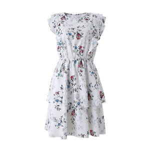 Women Casual Floral Print Ruffled Casual Dress